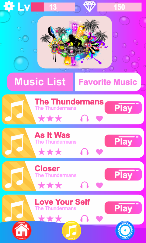 The Thundermans Piano Tiles 게임 스크린샷