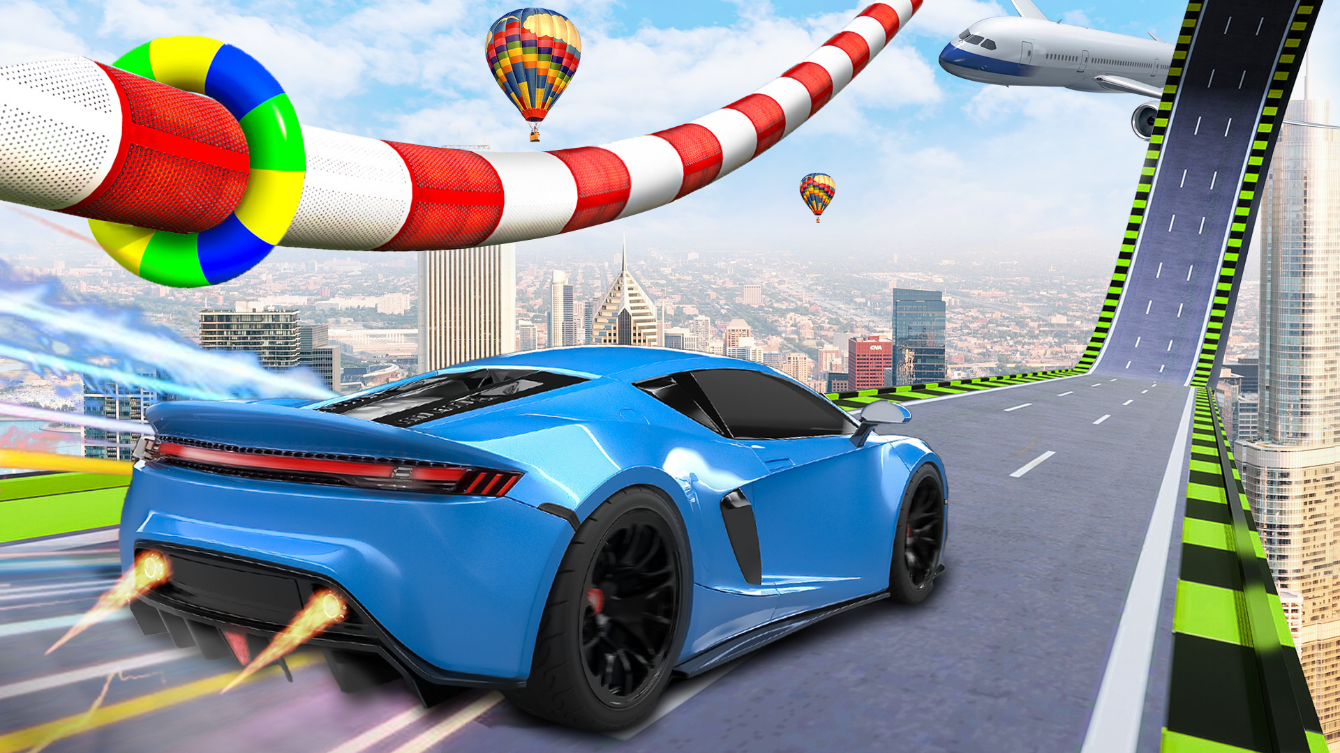 Cuplikan Layar Game Ramp Stunt Racing Car Games