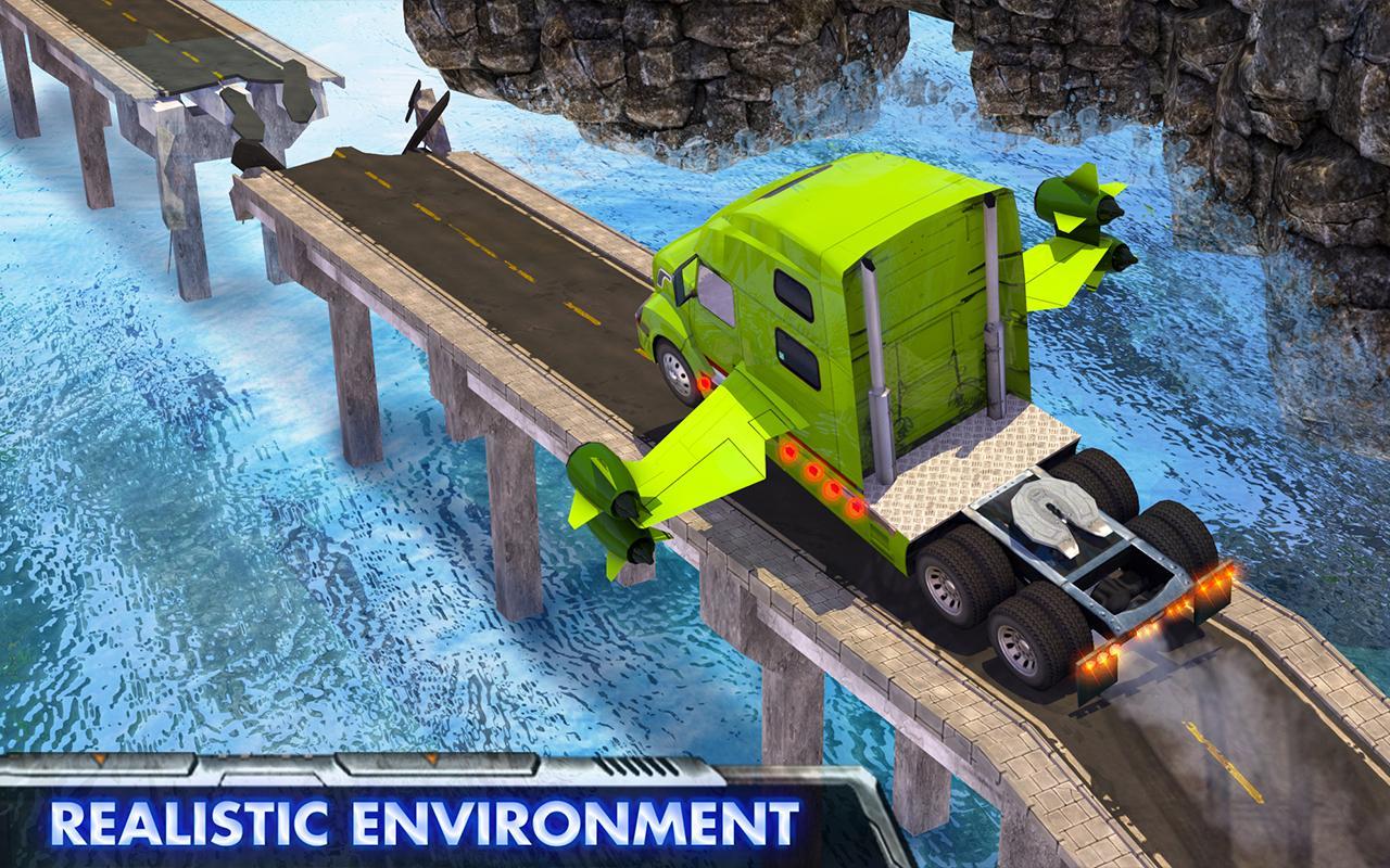 Modern Flying Truck Sim 3D Game Screenshot