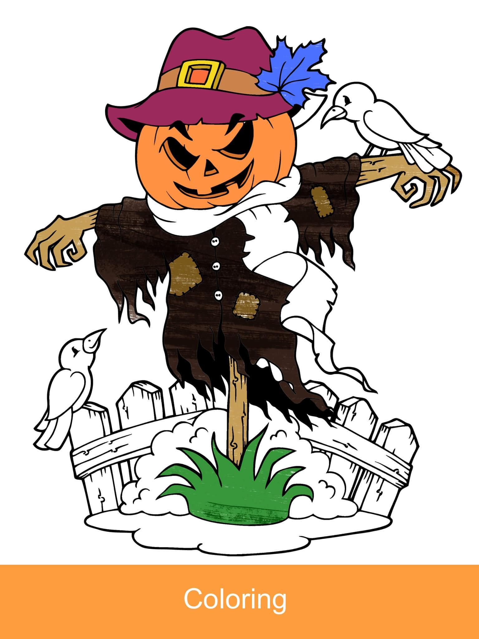 Cuplikan Layar Game 2025 Halloween Coloring Books