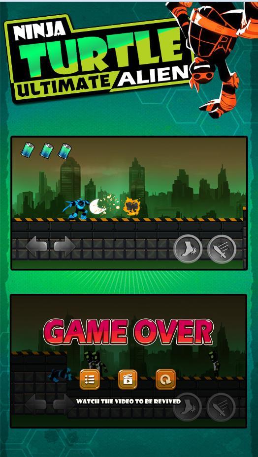 Shadow Turtles Ninja vs Alien Game Screenshot