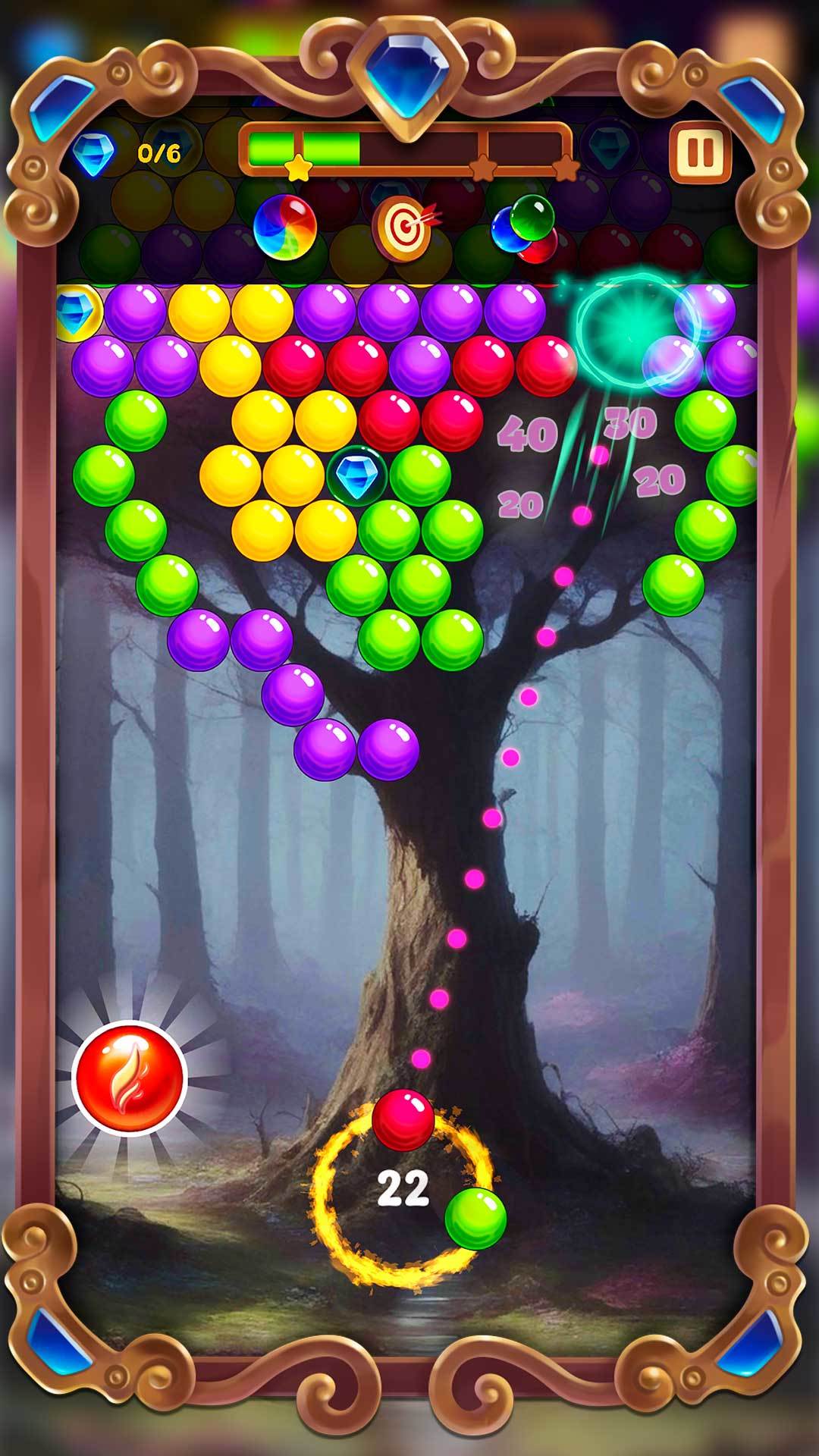 Dark Forest Bubble Quest Game Screenshot