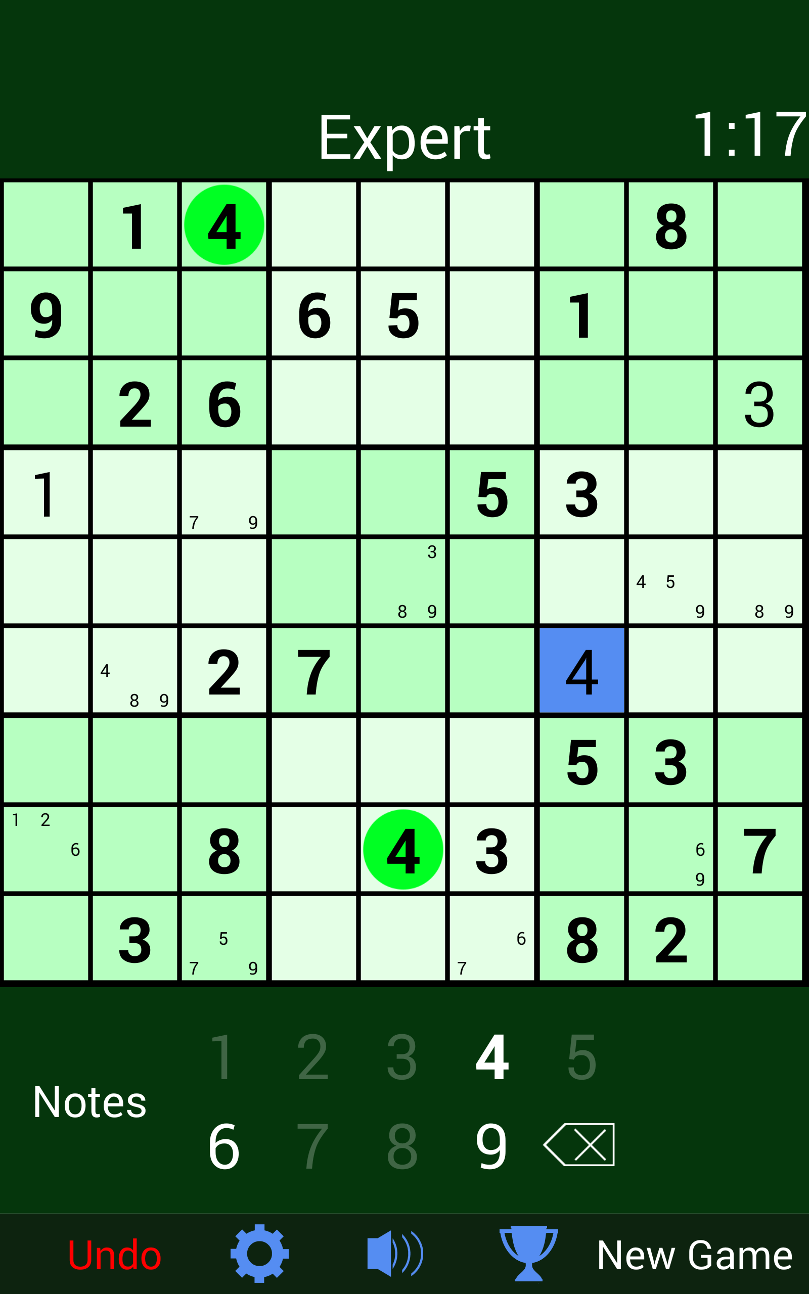 Sudoku (數獨) 遊戲截圖