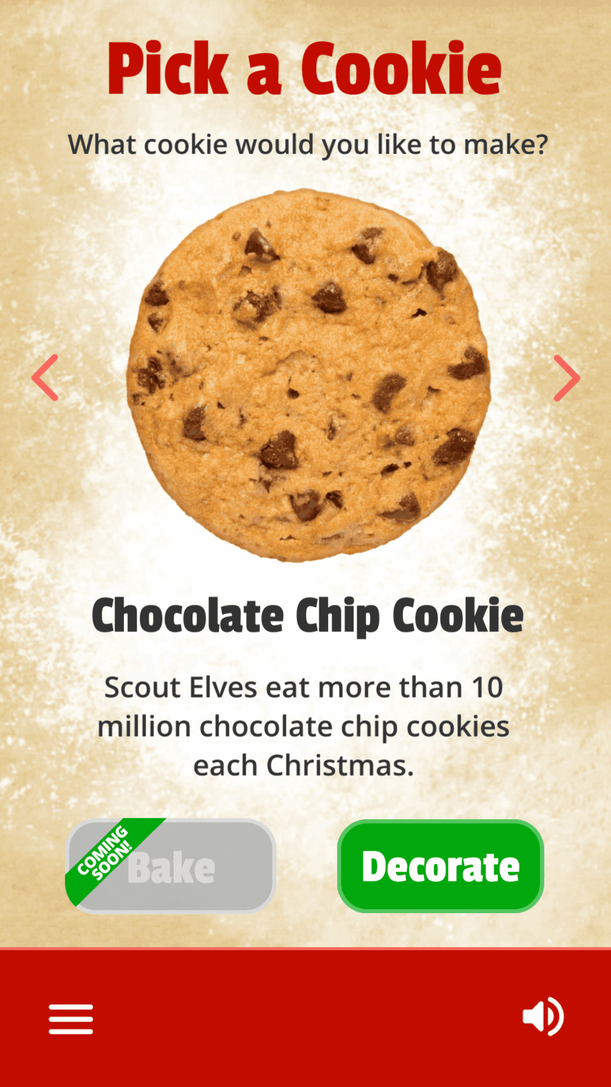 Screenshot of Make a Cookie for Santa — The Elf on the Shelf®