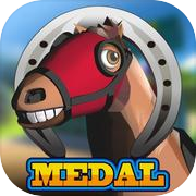 Pferderennen-Medaillenspiel "Derby Racer"