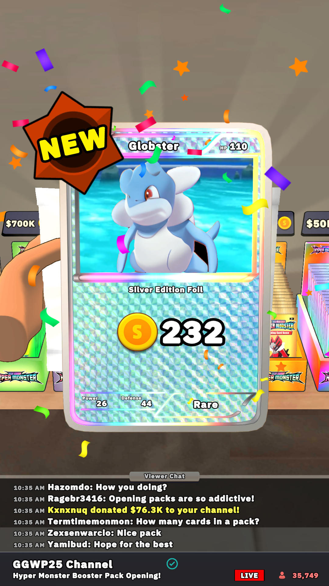 Screenshot of TCG Hyper Card Idle Streamer