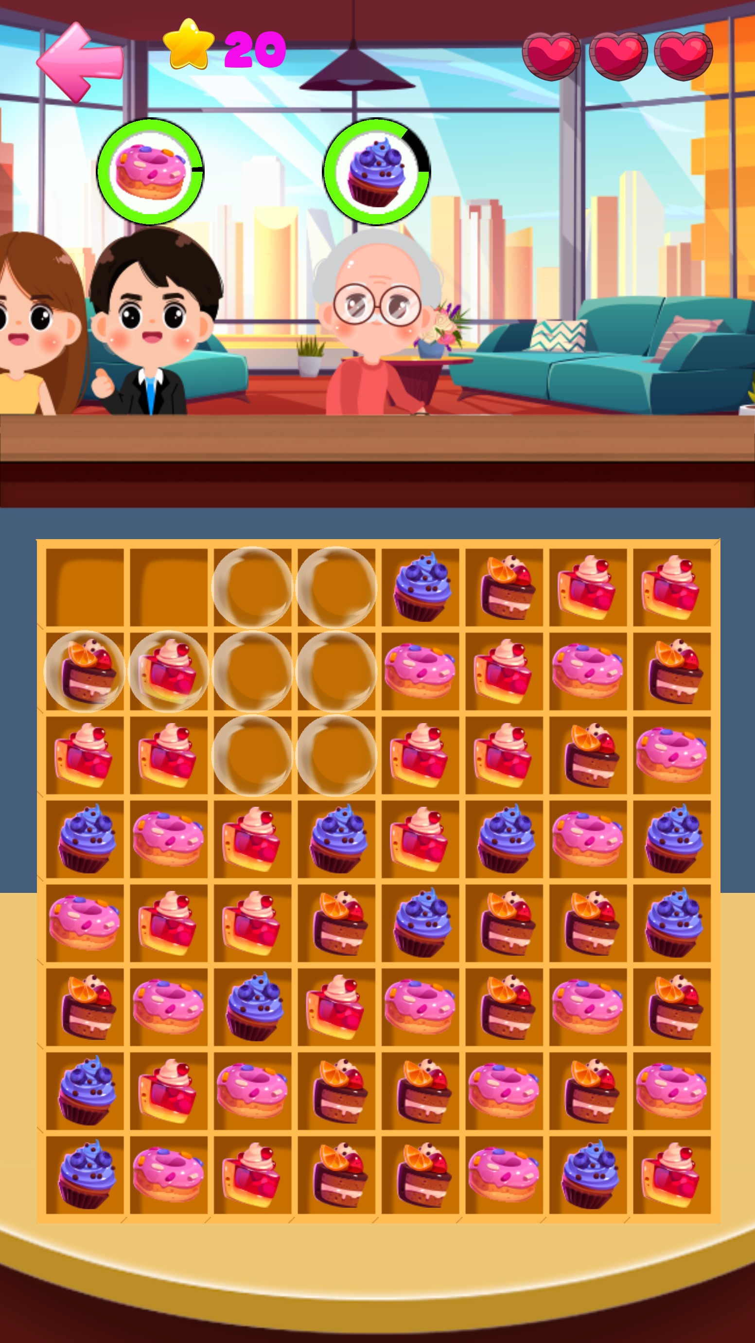 Cake Match 3 게임 스크린샷