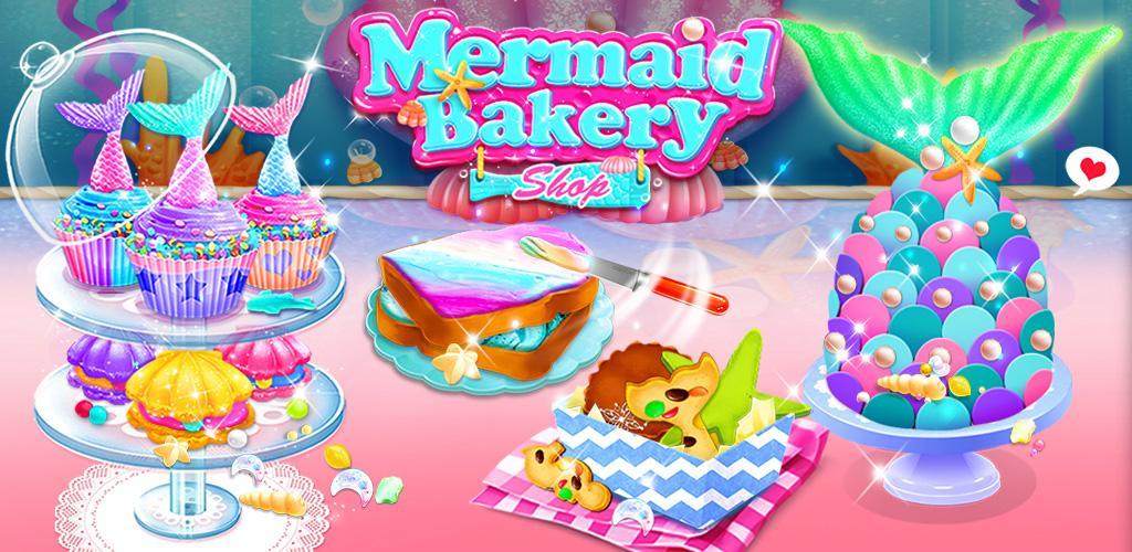 Banner of Mermaid Unicorn Cupcake Bakery Shop Cooking Game 1.4