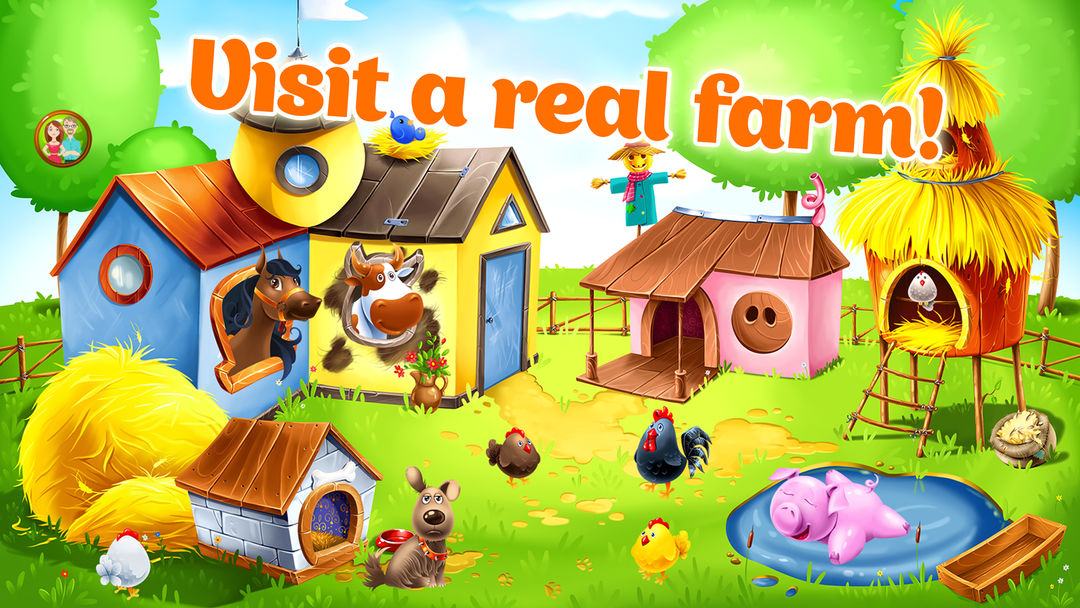 兒童動物農場。幼兒遊戲。遊戲截圖
