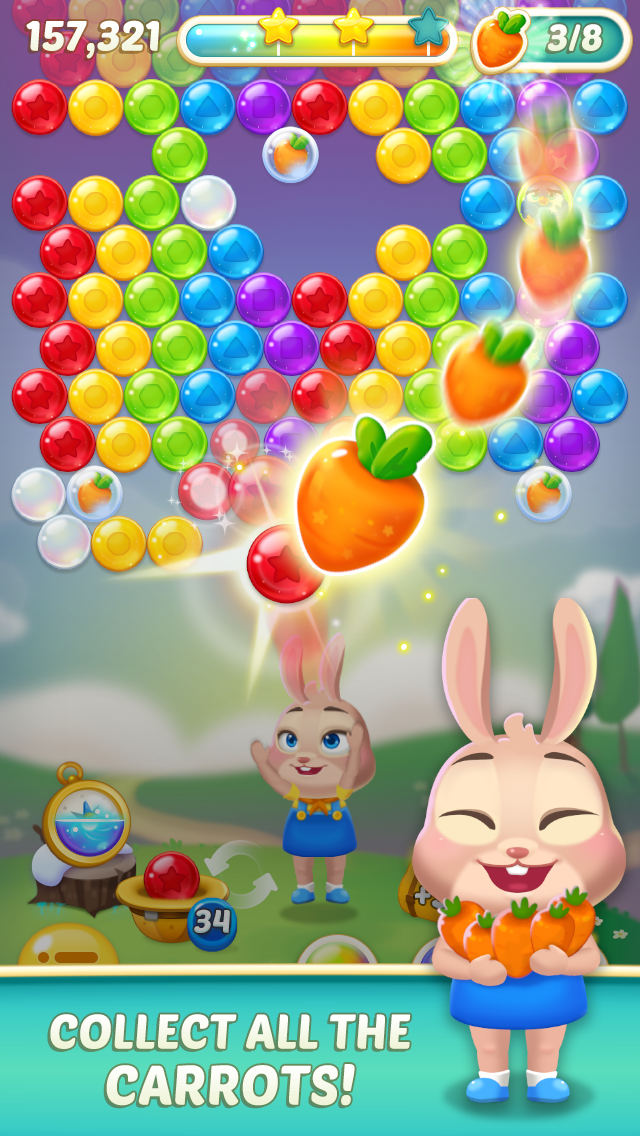 Bunny Pop 2: Beat the Wolf Game Screenshot