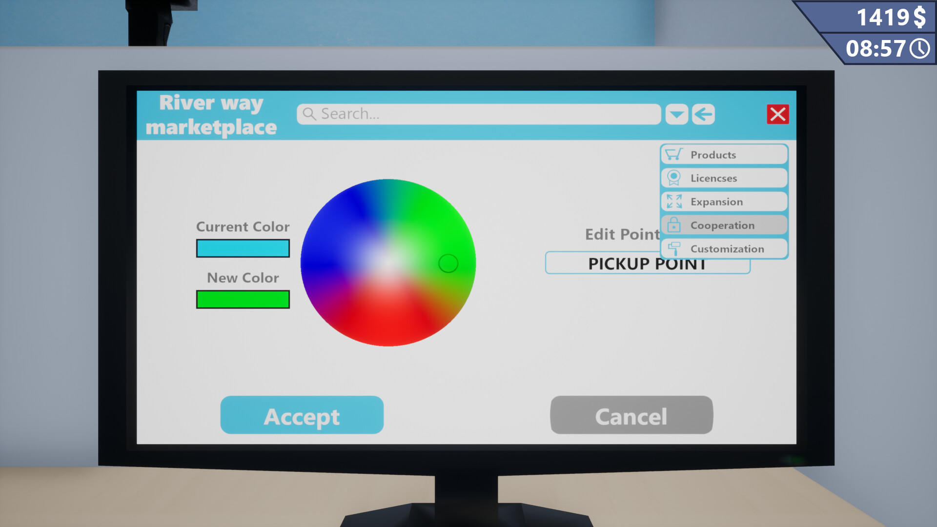 Screenshot of Pickup Point Simulator