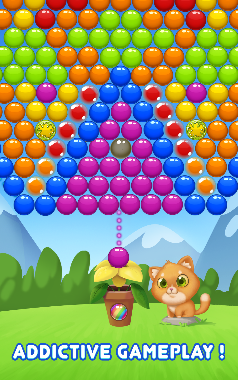 Bubble Shooter Cat Game Screenshot