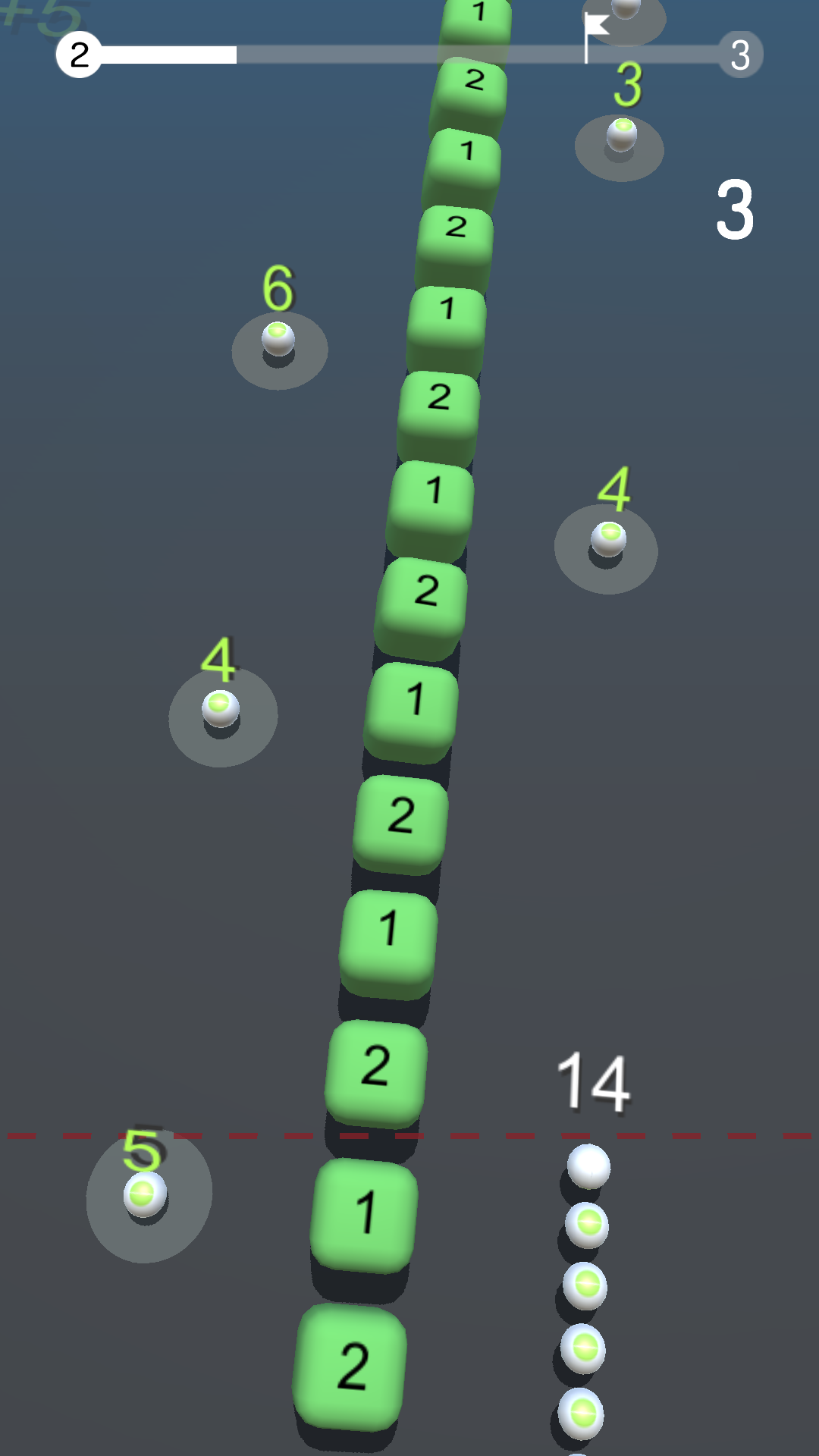 Screenshot 1 of 3D-Schlangenbälle vs. Block 1.0.0