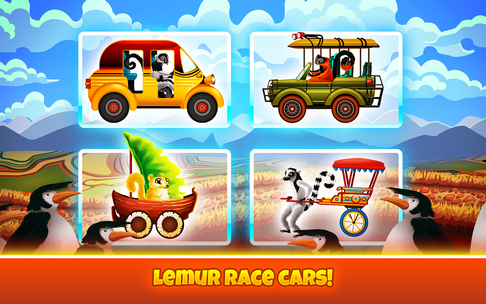 Fun Kid Racing - Madagascar Game Screenshot