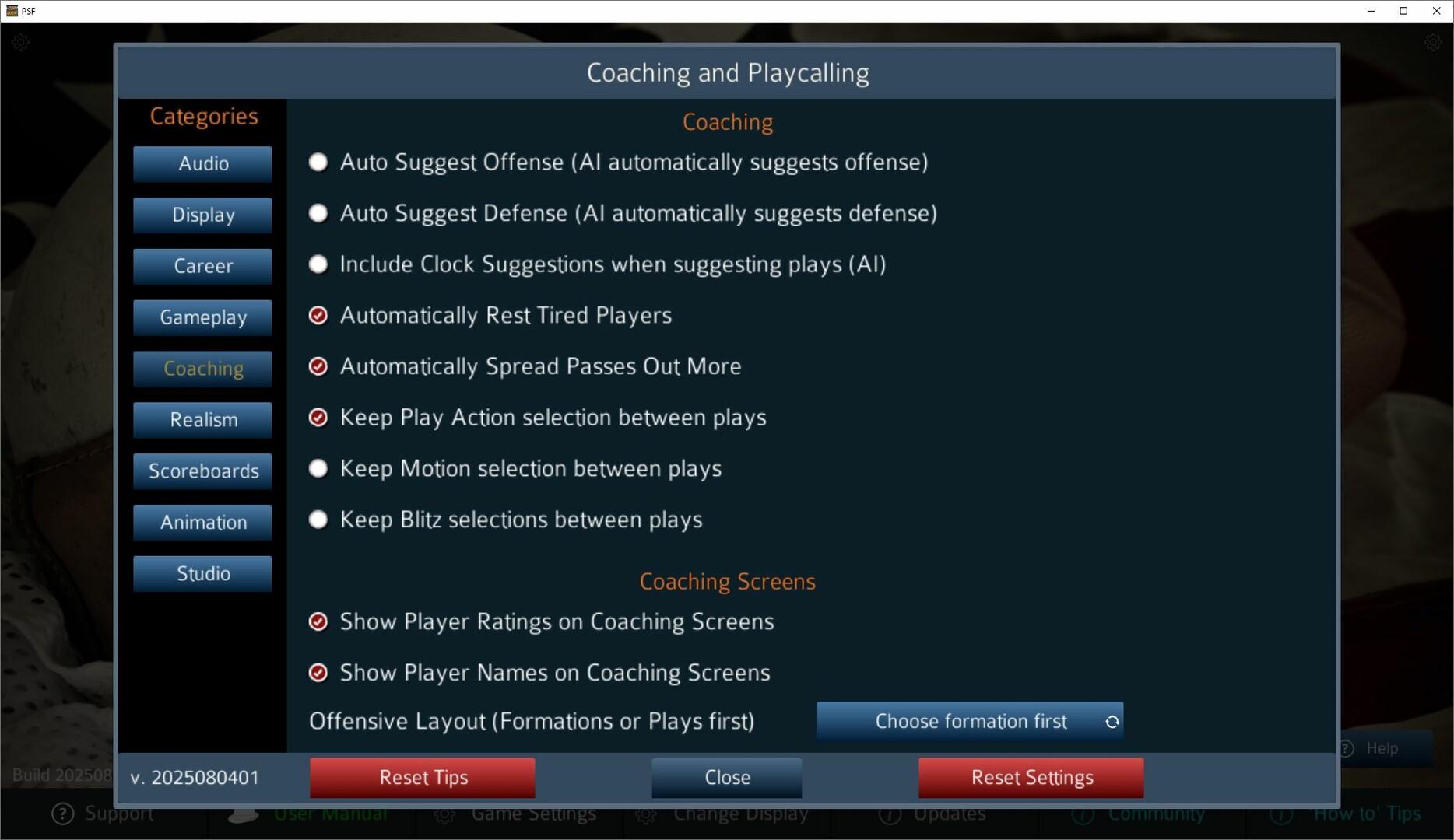 Pro Strategy Football 2025 Game Screenshot