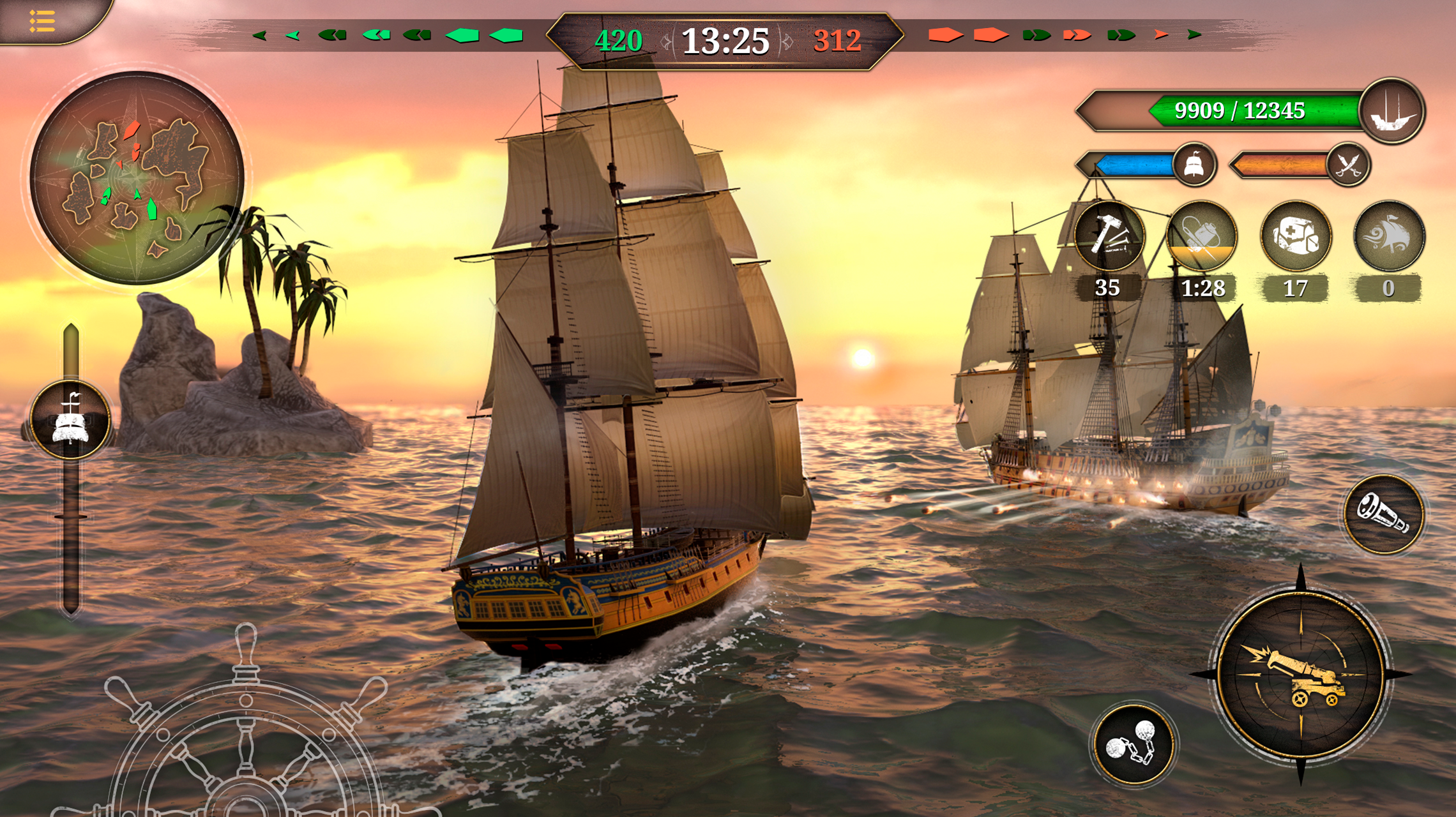 Screenshot 1 of King of Sails: သင်္ဘောတိုက်ပွဲ 0.9.539