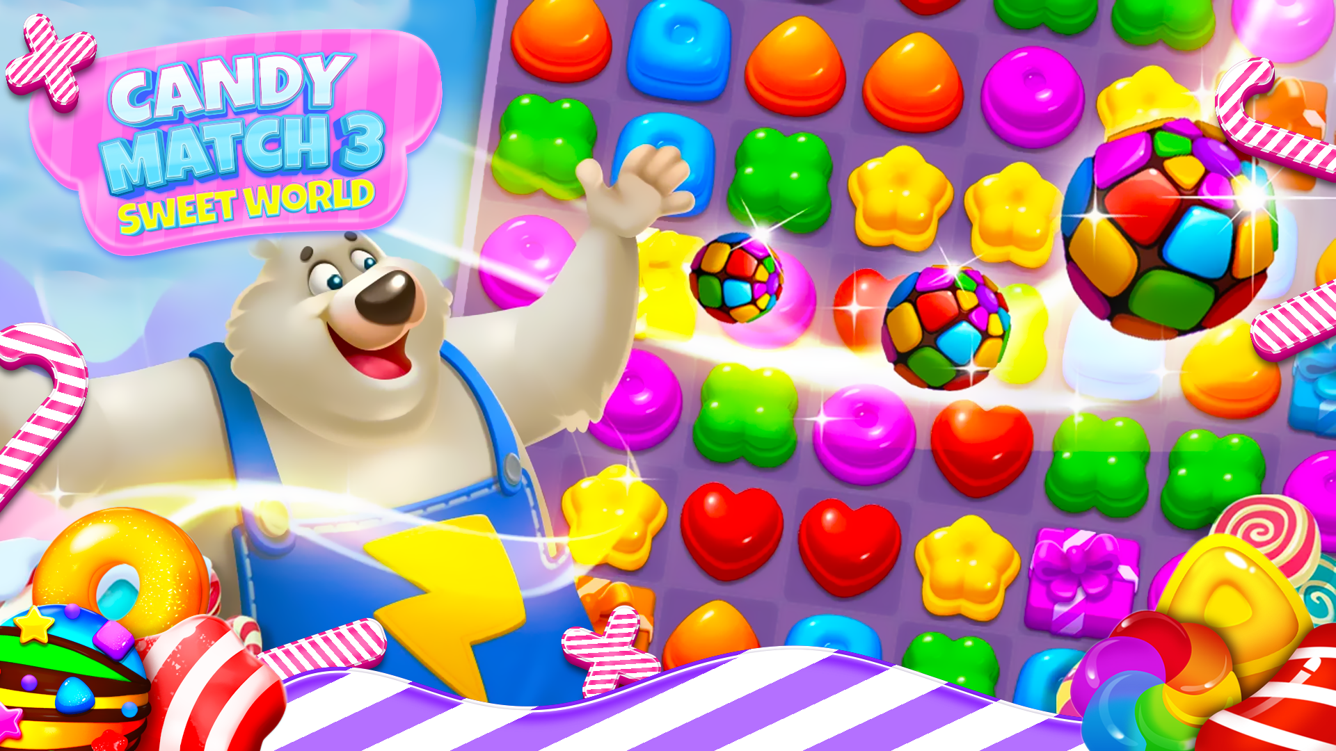 Candy Match 3: Sweet World Game Screenshot