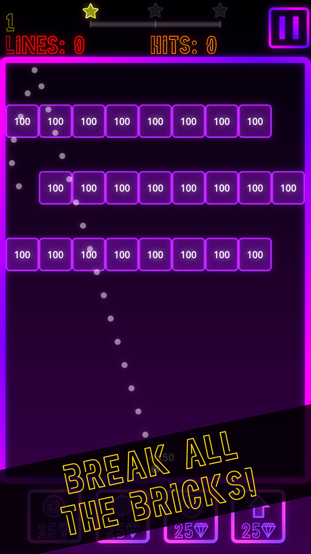 Neon Brick Breaker Game Screenshot