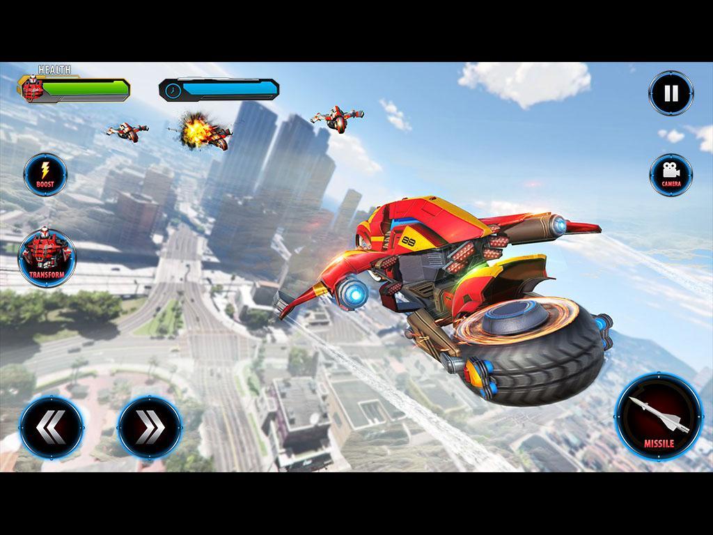 Real Flying Robot Bike Simulator screenshot game
