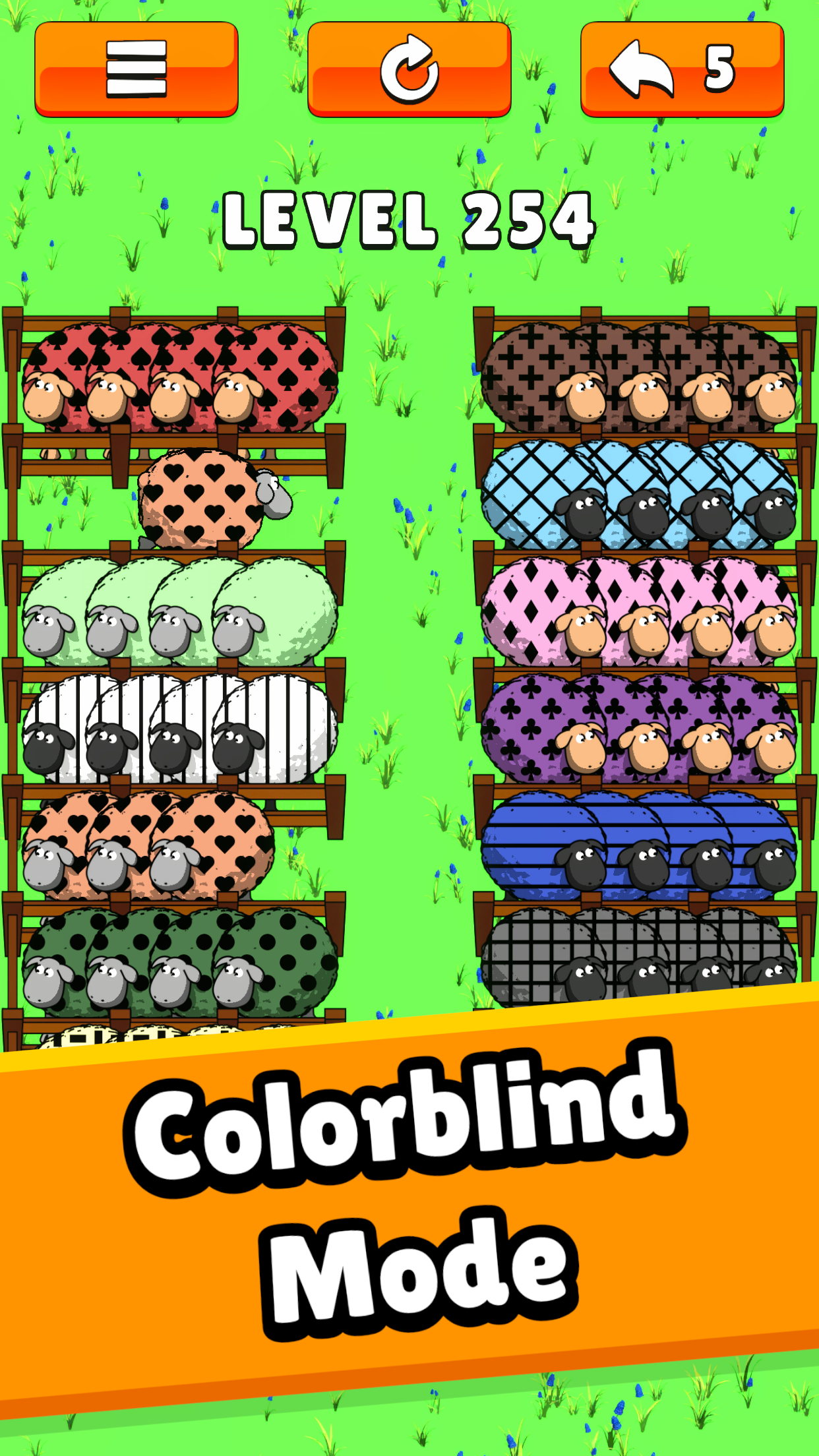 Screenshot of Sheep Sorting Puzzle