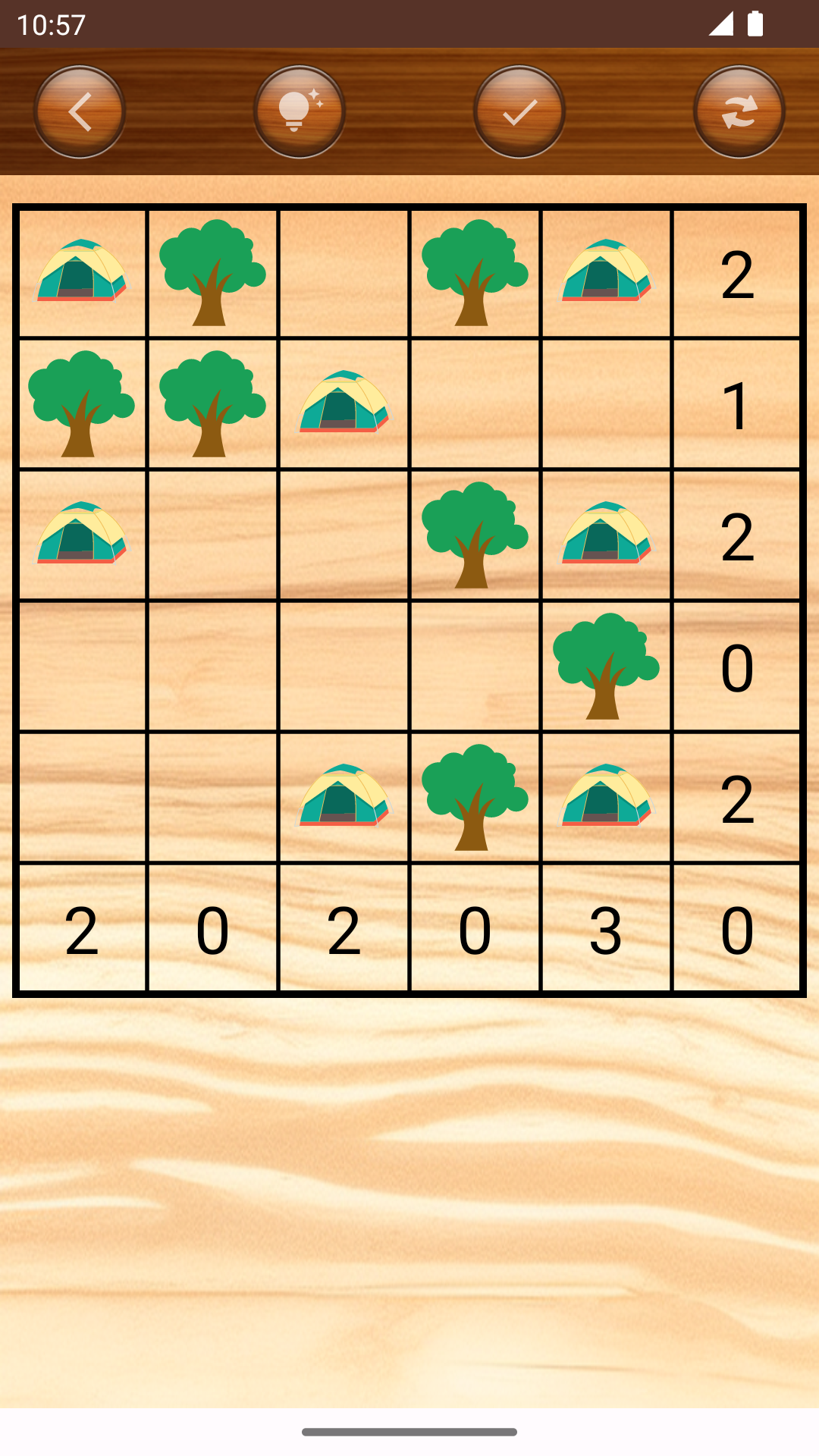 Tents Puzzle: Find the Tents Game Screenshot