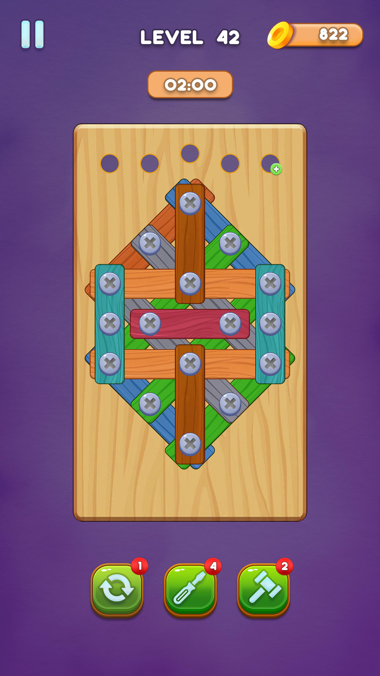 Unscrew Wood Puzzle: Screw Jam Game Screenshot