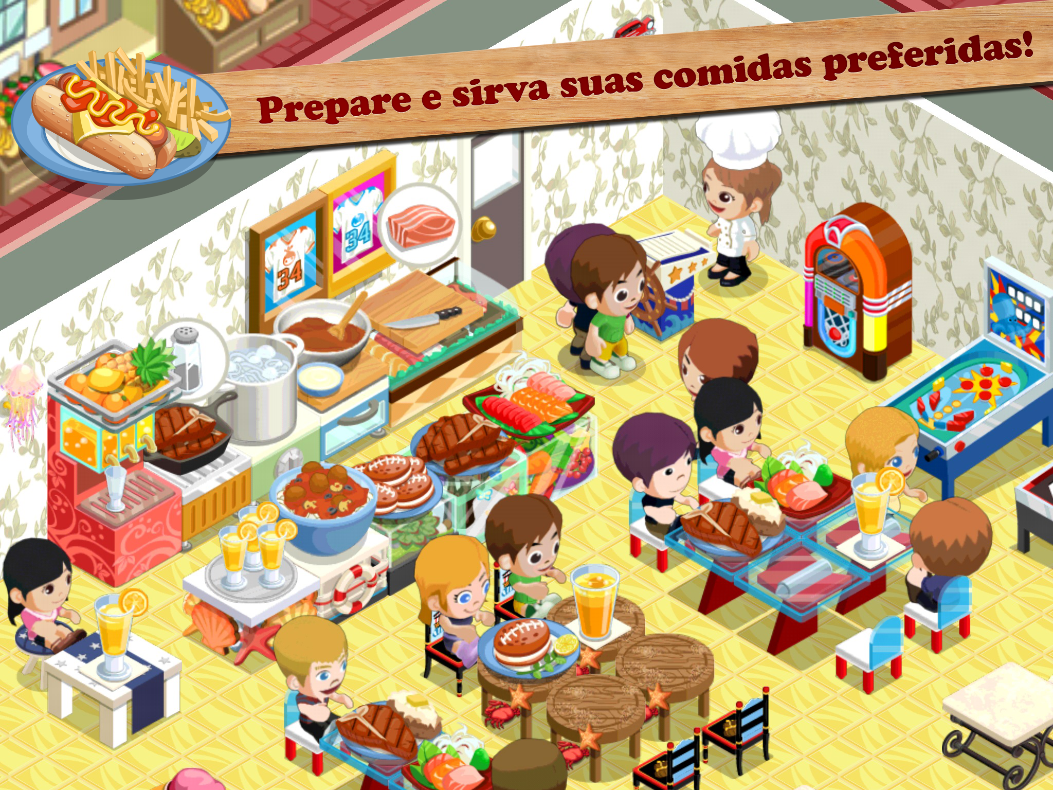 Captura de Tela do Jogo Restaurant Story: Hot Rod Cafe