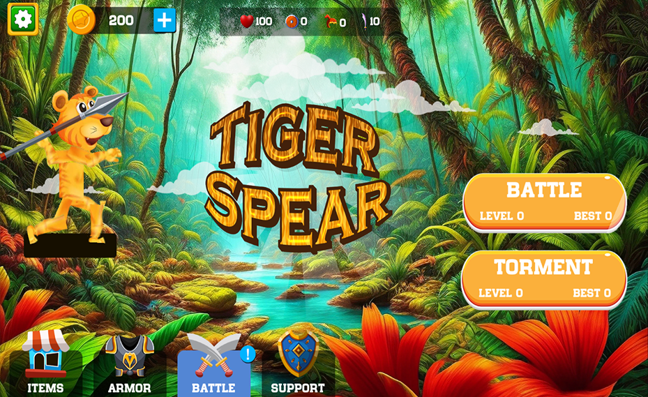 Tiger Spear Game screenshot game
