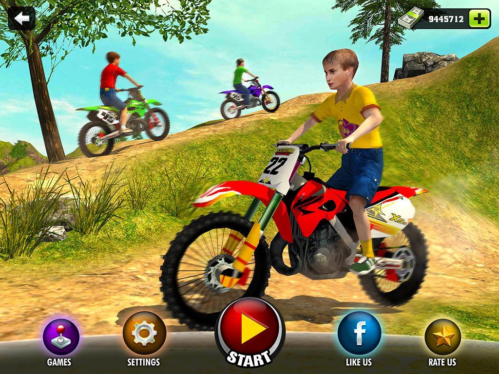 Kids Downhill Mountain Motorbi Game Screenshot