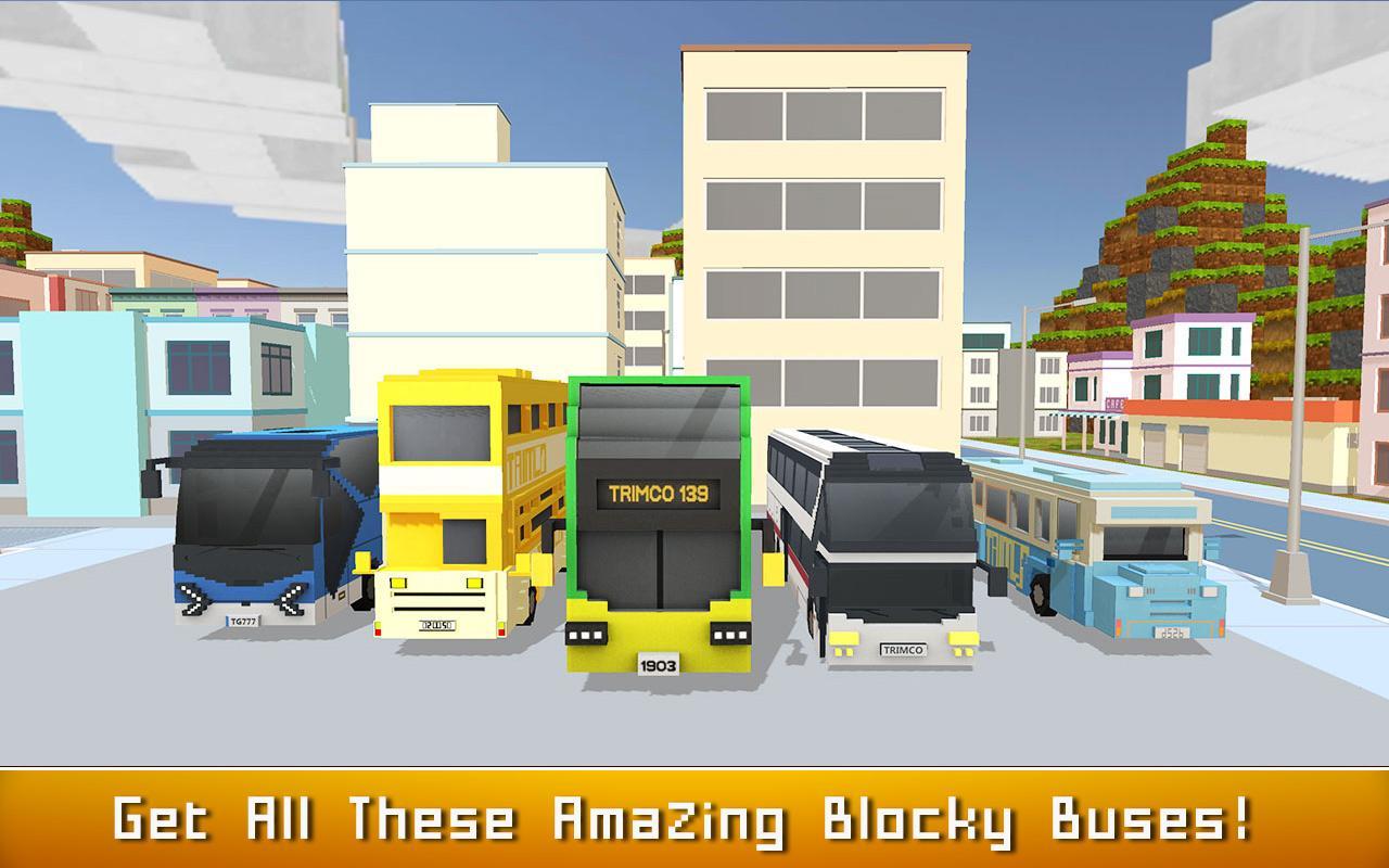 Blocky Bus SIM: Tourist Drive Game Screenshot