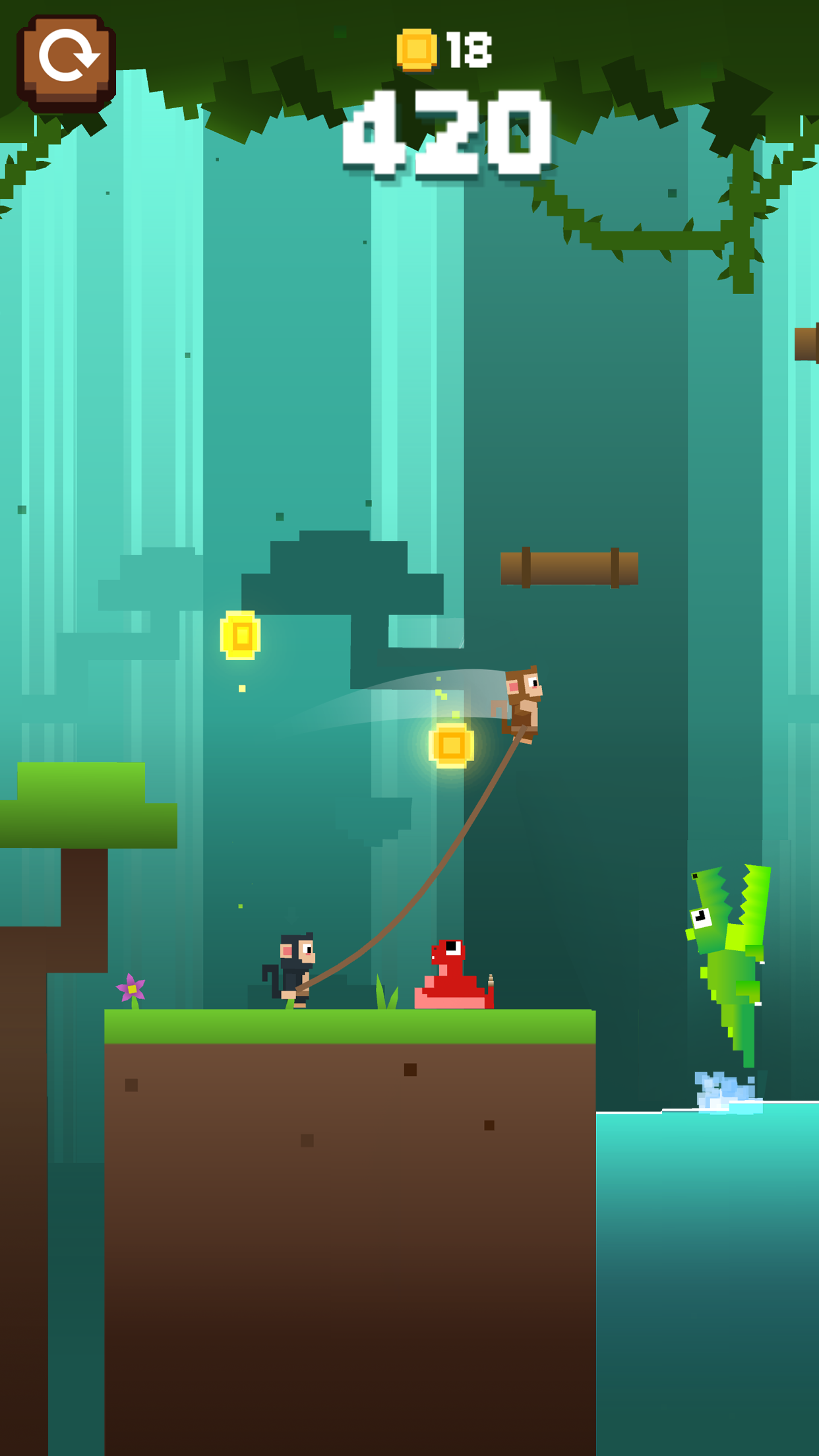 Cuplikan Layar Game Monkey Ropes
