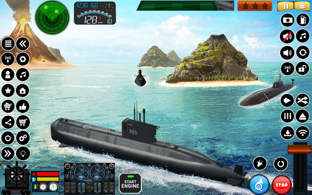 잠수함 해군 전함 전투 게임 스크린 샷