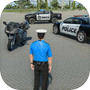 Icon of Police Car Driving Cop Car