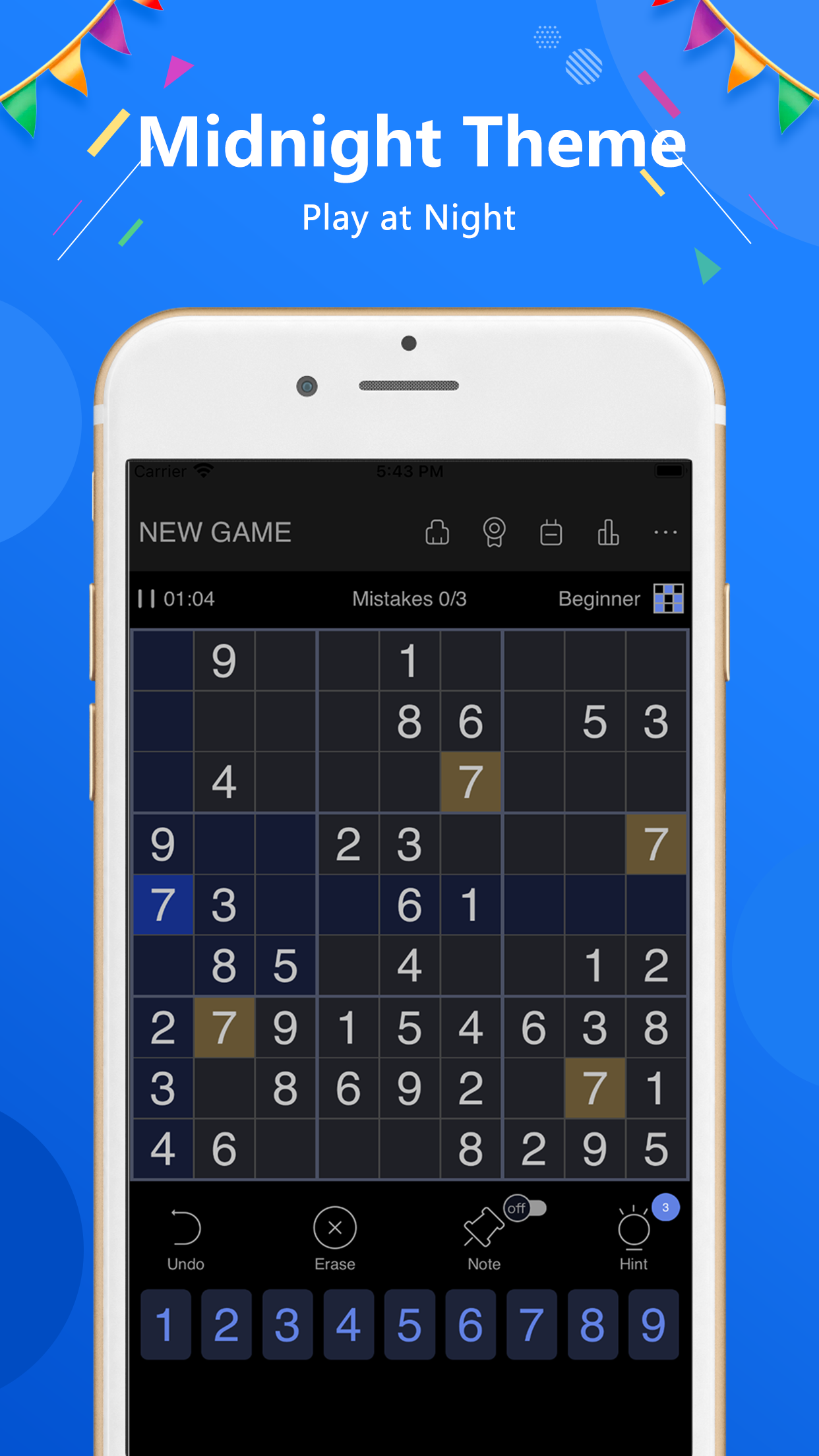 Sudoku - classic sudoku puzzle Game Screenshot