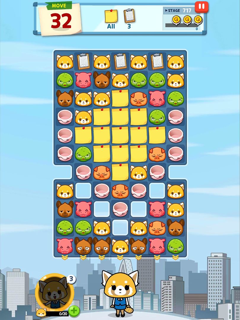 Aggretsuko : Match 3 Puzzle screenshot game