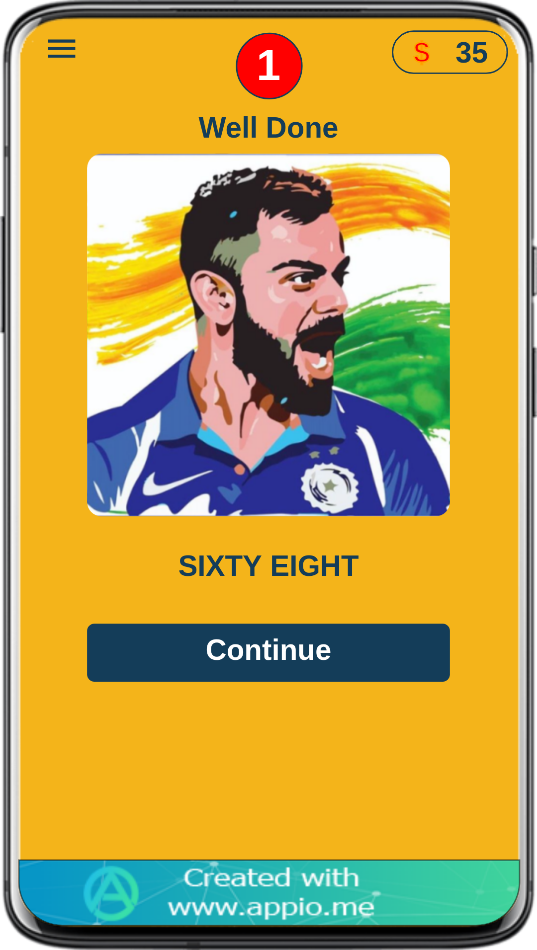 VIRAT KOHLI GAME APP Game Screenshot