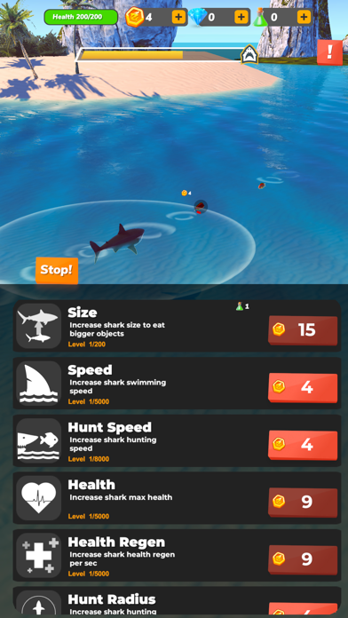 Shark Clicker - RPG Game Screenshot
