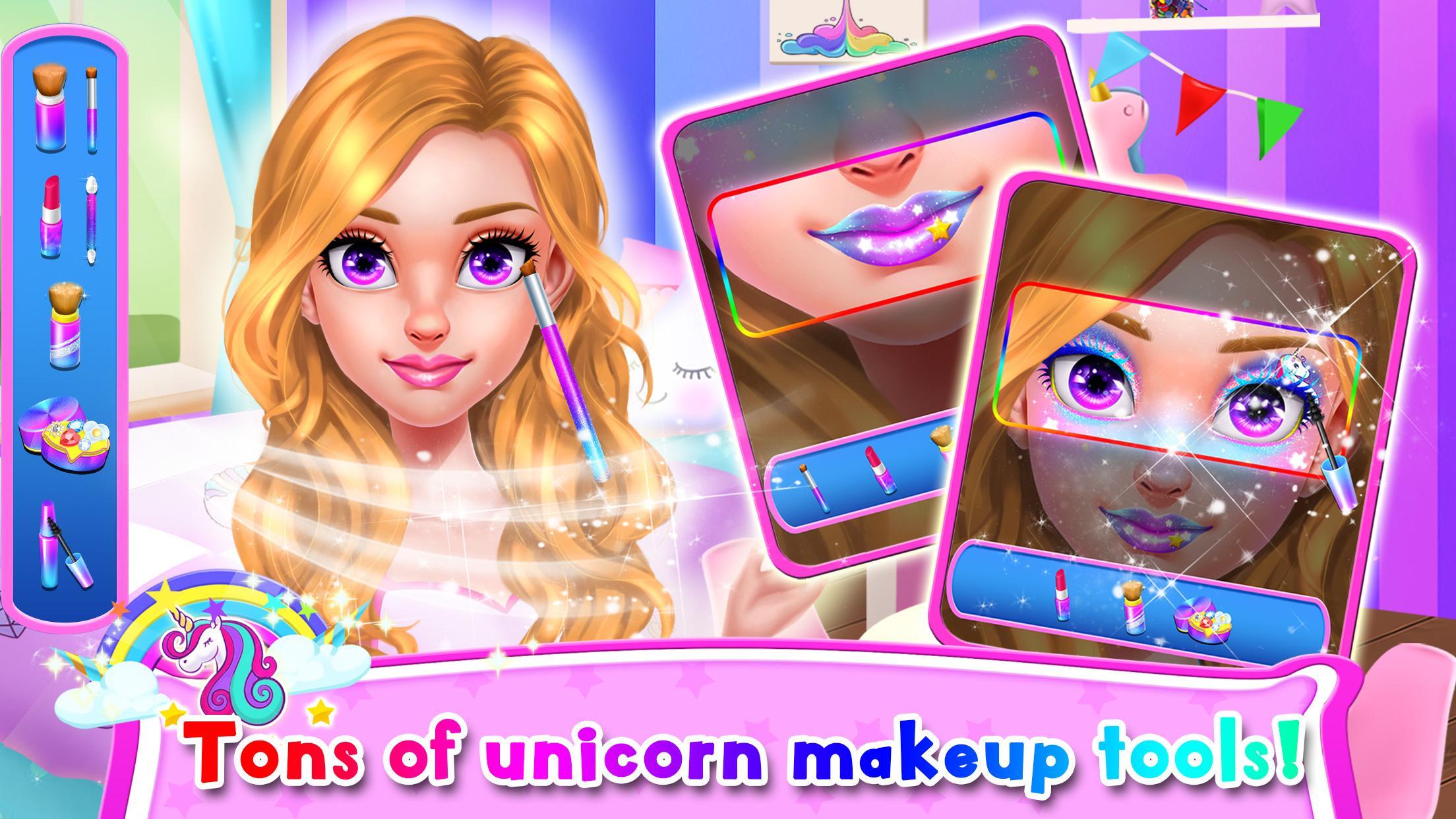 Rainbow Unicorn Hair Salon 게임 스크린샷