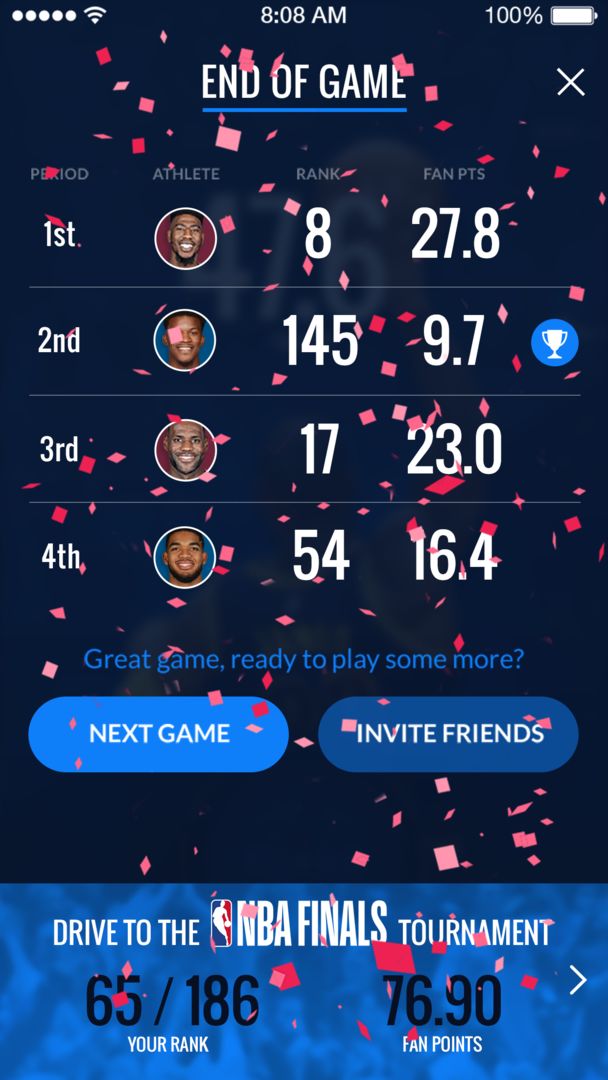 Screenshot of NBA InPlay