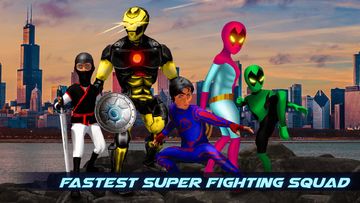 Flying Superhero GrandCity War Game Screenshot