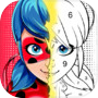 Miraculous Ladybug & Cat Noir. Color by number
