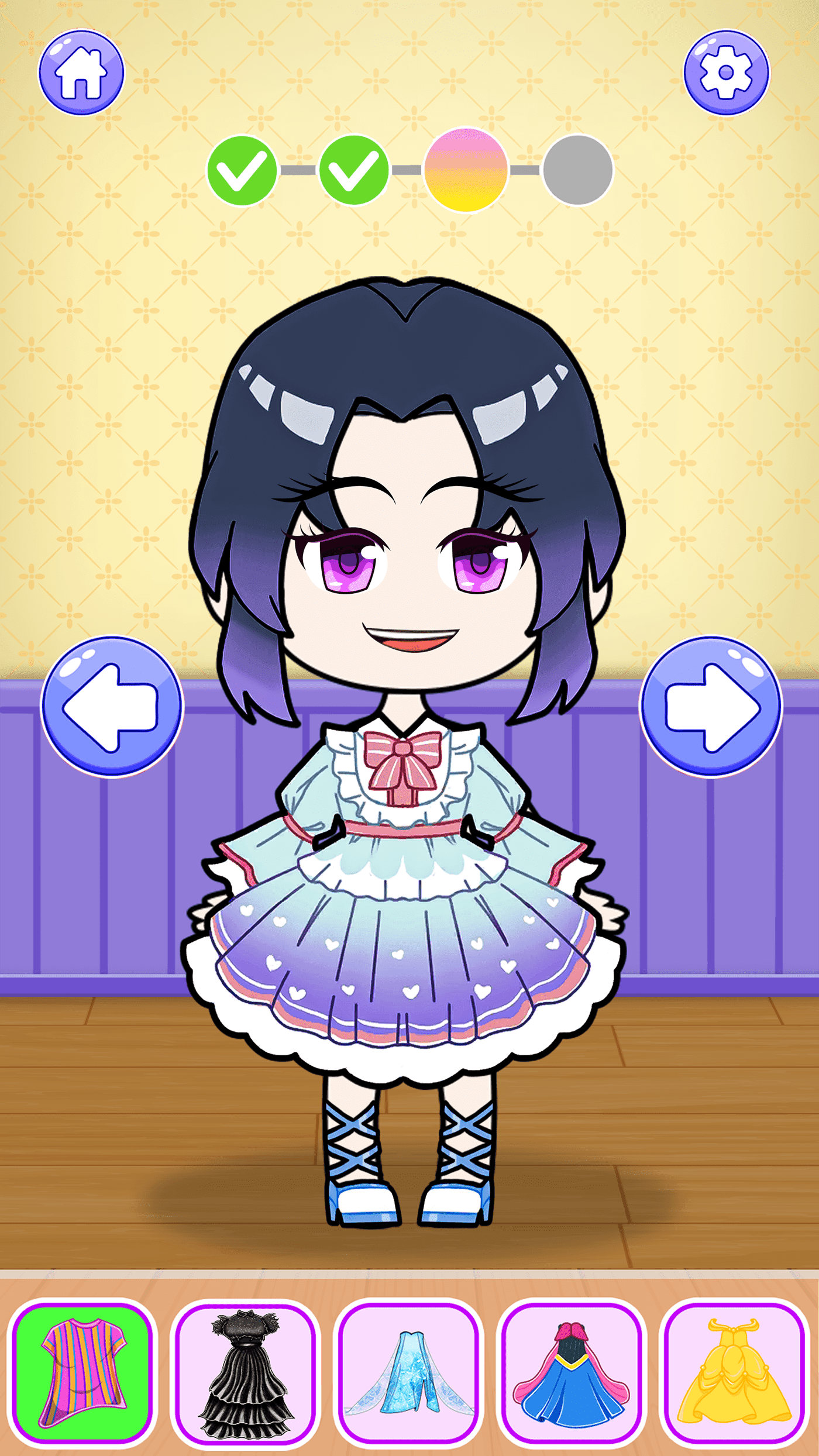 Captura de Tela do Jogo Doll Dress Up - Anime Dress Up