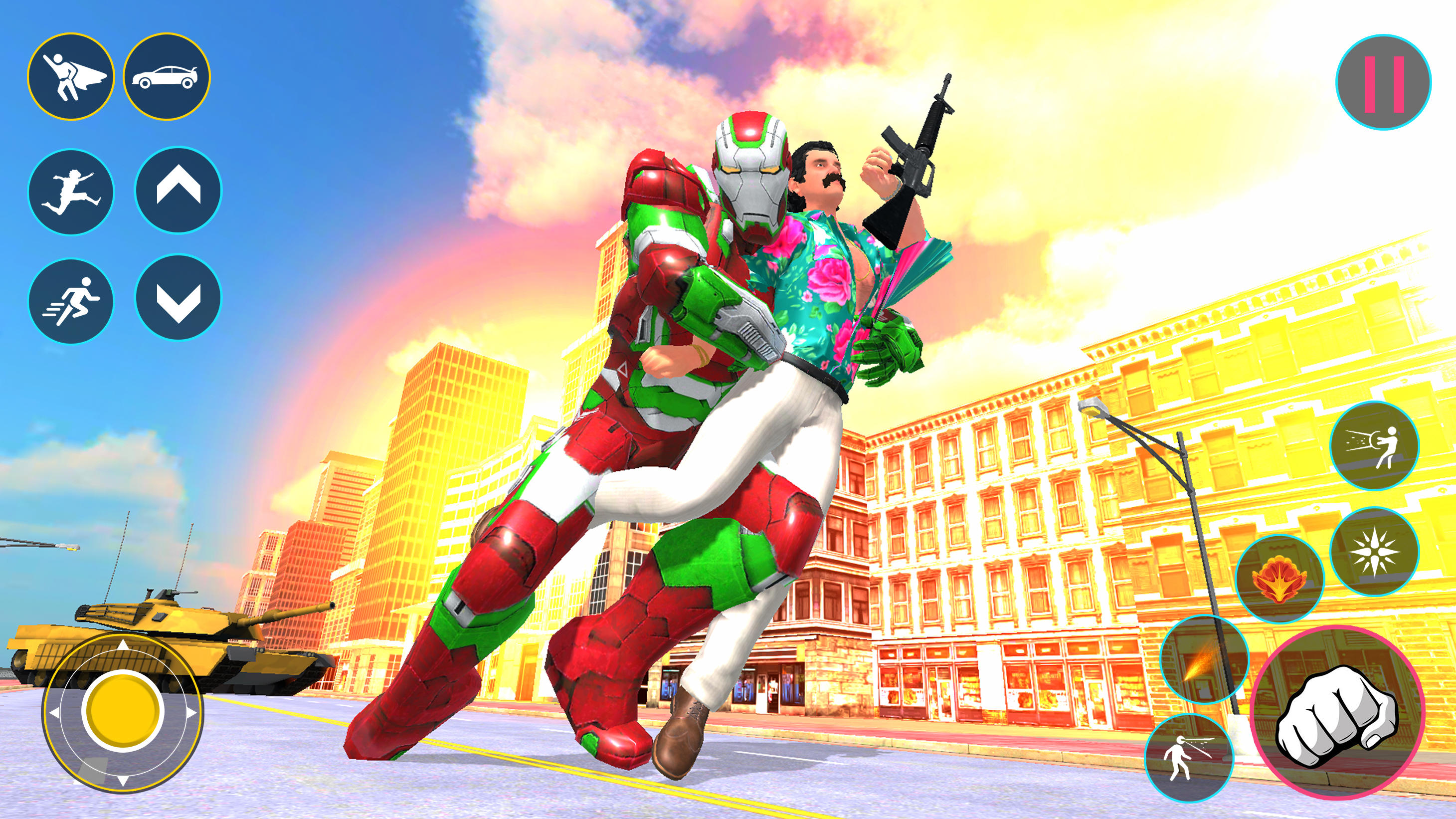 Flying Iron Hero Robot Fight Game Screenshot