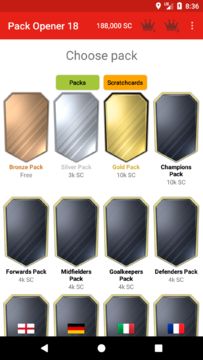 Pack Opener for FUT 18 and 16 게임 스크린샷