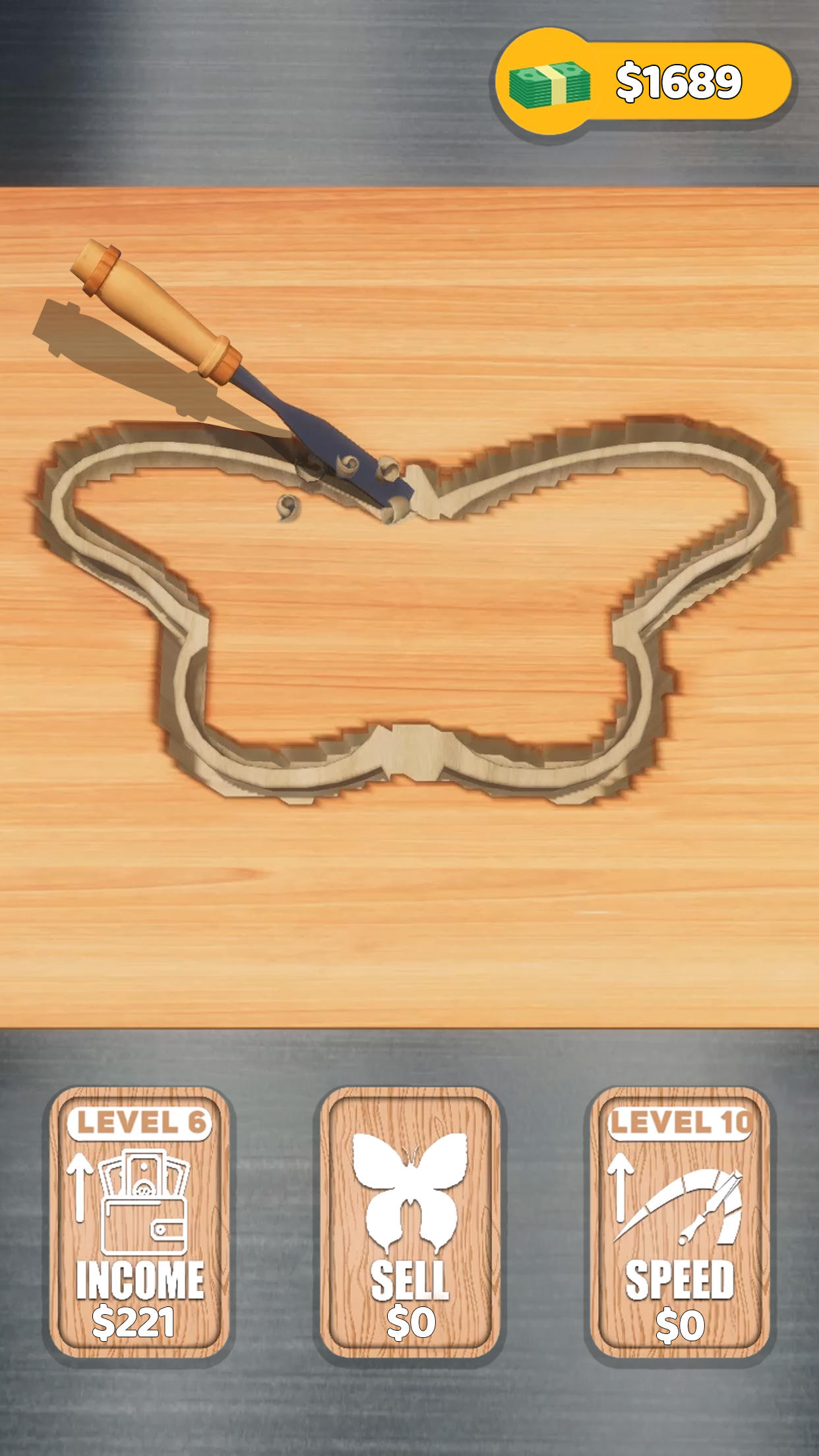 Wood Carving Clicker Game Screenshot