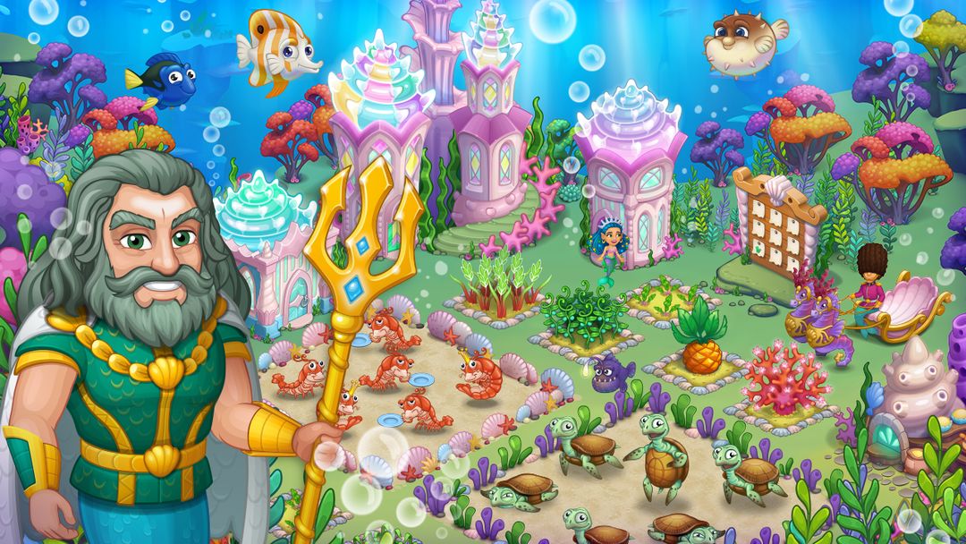Aquarium Farm: fish town, Mermaid love story shark screenshot game