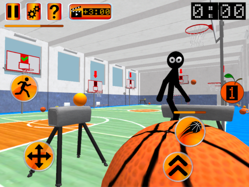 Stickman Teacher. Basketball Basics Game Screenshot