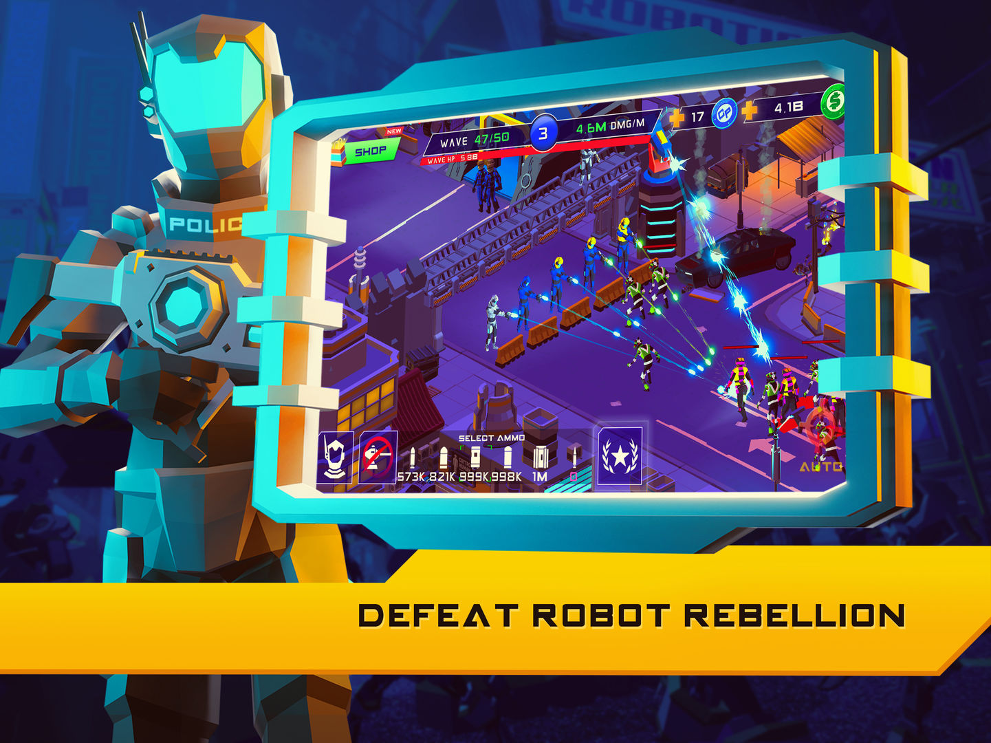 Screenshot of Cyber Robot Defense - Idle Tycoon