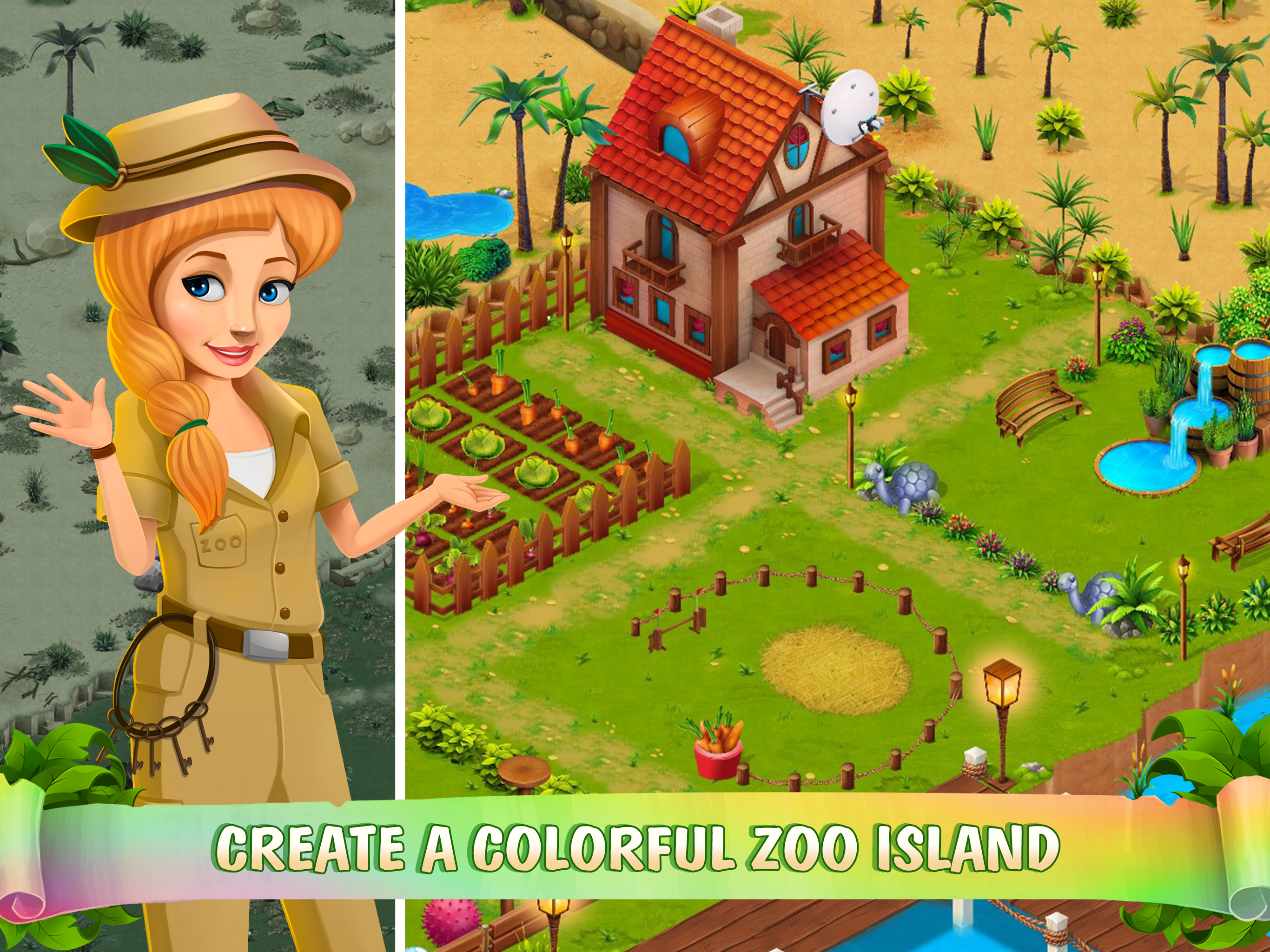 Zoo Island: Exotic Garden Game Screenshot