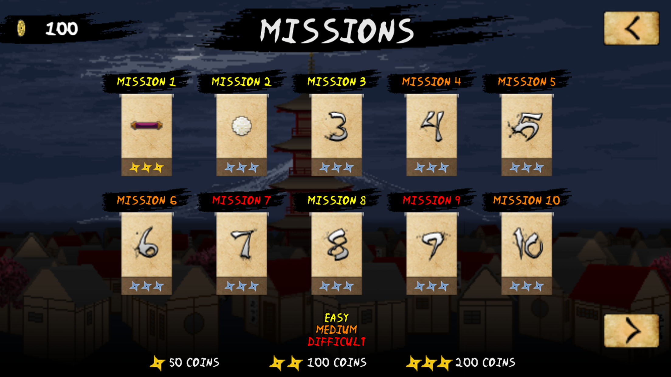 Ninja Scroller - The Awakening Game Screenshot